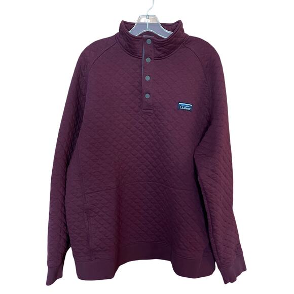 L.L.Bean Traditional Fit Tall Quilted 1/4 Snap Pullover Shirt Sz XXL TALL - Picture 1 of 7
